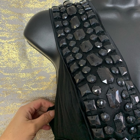 Bebe Black 100% Silk Beaded Cocktail/Party Dress - Picture 5 of 14